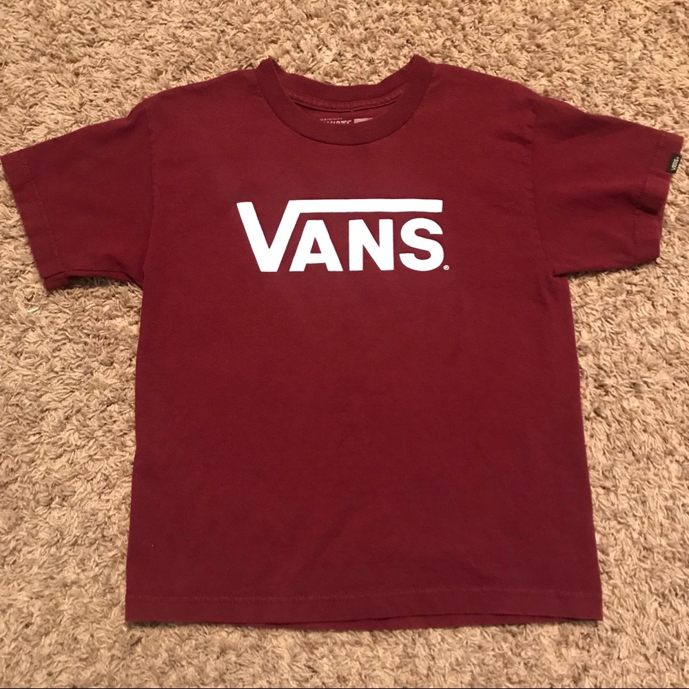 Vans T-shirt size M 12 14 burgundy